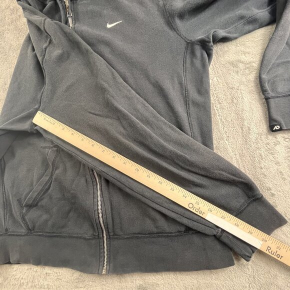 Vintage Nike Hoodie Mens Large Black full Zip Athletics Dept. Faded 436240 Y2K - Picture 7 of 14